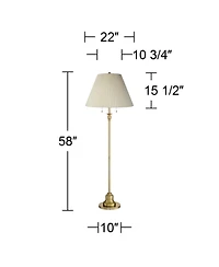 360 Lighting Spenser Retro Art Deco " Tall Floor Lamp Brushed Antique Fabric Pleated Empire Shade for Living Room Bedroom