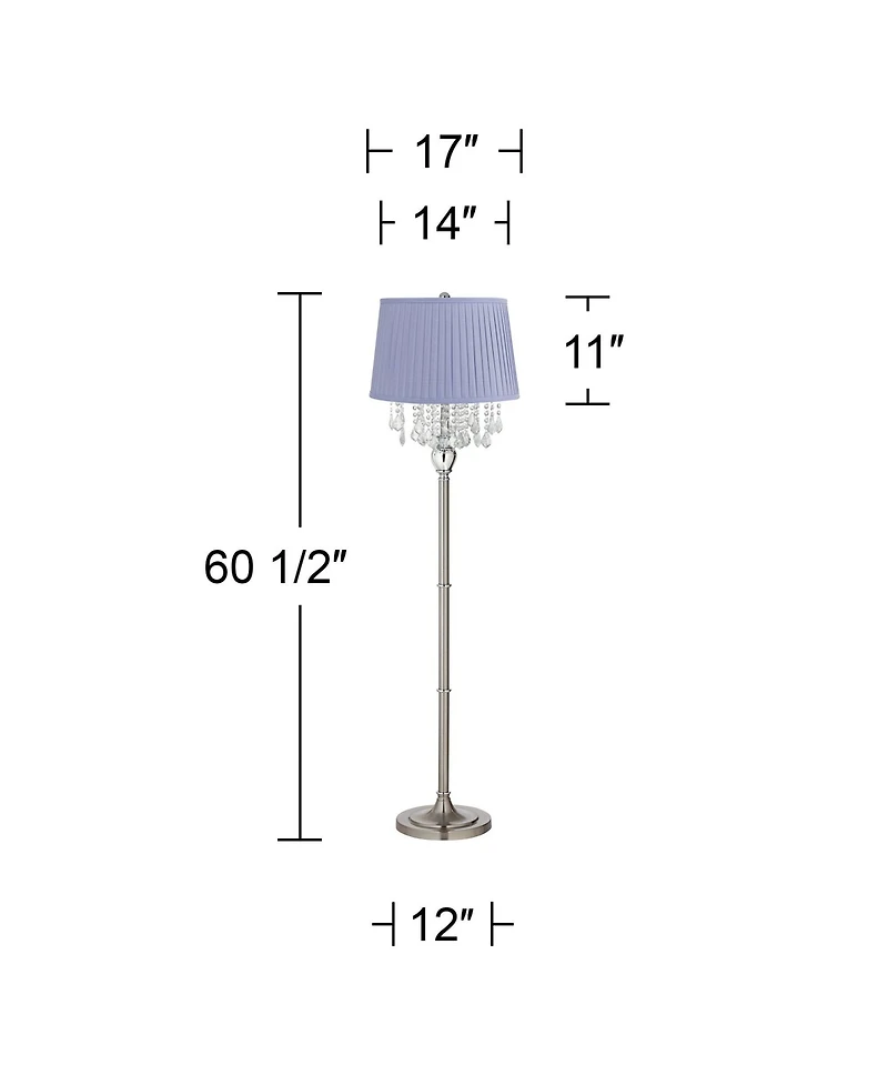 360 Lighting Crystals Traditional 60 1/2" Tall Standing Floor Lamp
