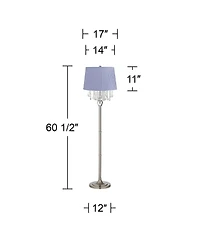 360 Lighting Crystals Traditional 60 1/2" Tall Standing Floor Lamp