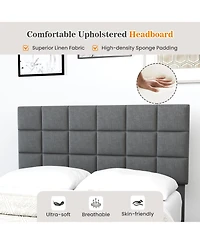 Gouun Modern Linen Bed Frame with Adjustable Headboard