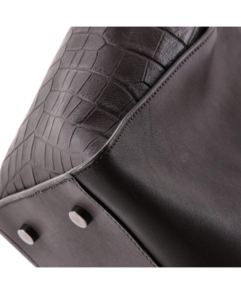 Pre-Owned Saint Laurent Small Monogram Cabas Downtown Leather with Embossed Leather