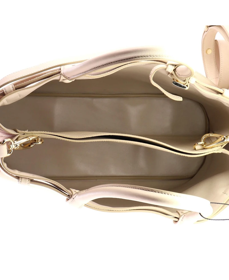 Pre-Owned Prada Medium Double Buckle Belt Tote Bag Leather