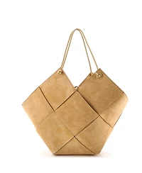 Pre-Owned Bottega Veneta Medium Flower Basket Tote Maxi Intrecciato Suede