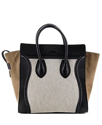 Pre-Owned Celine Micro Tricolor Luggage Bag Canvas and Leather