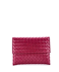 Pre-Owned Bottega Veneta Flat Flap Pouch Intrecciato Nappa