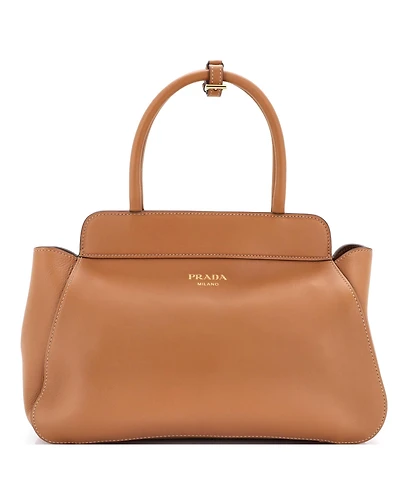 Pre-Owned Prada Medium Frame Tote Soft Grain Leather