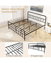 Gouun King Size Bed Frame with Headboard and Under Bed Storage