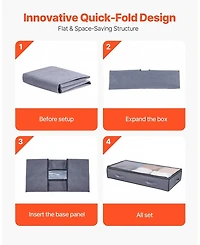 Gouun Under Bed Storage Containers with Clear Lids 6 Pack