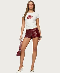 Edikted Women's My Sweet Strawberry Button T Shirt