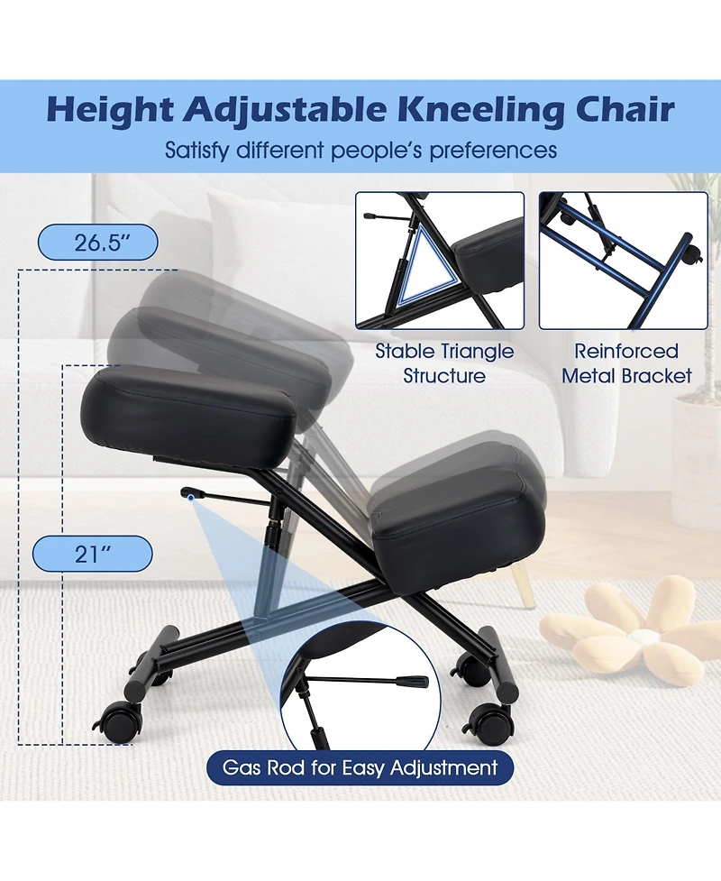 Sugift Height Adjustable Kneeling Chair Posture Correction Stool