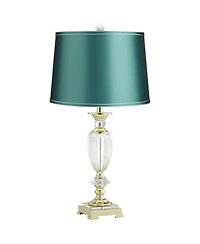 Vienna Full Spectrum " Tall Urn Traditional Glam End Table Lamp Clear Crystal Single Shade Living Room Bedroom Bedside