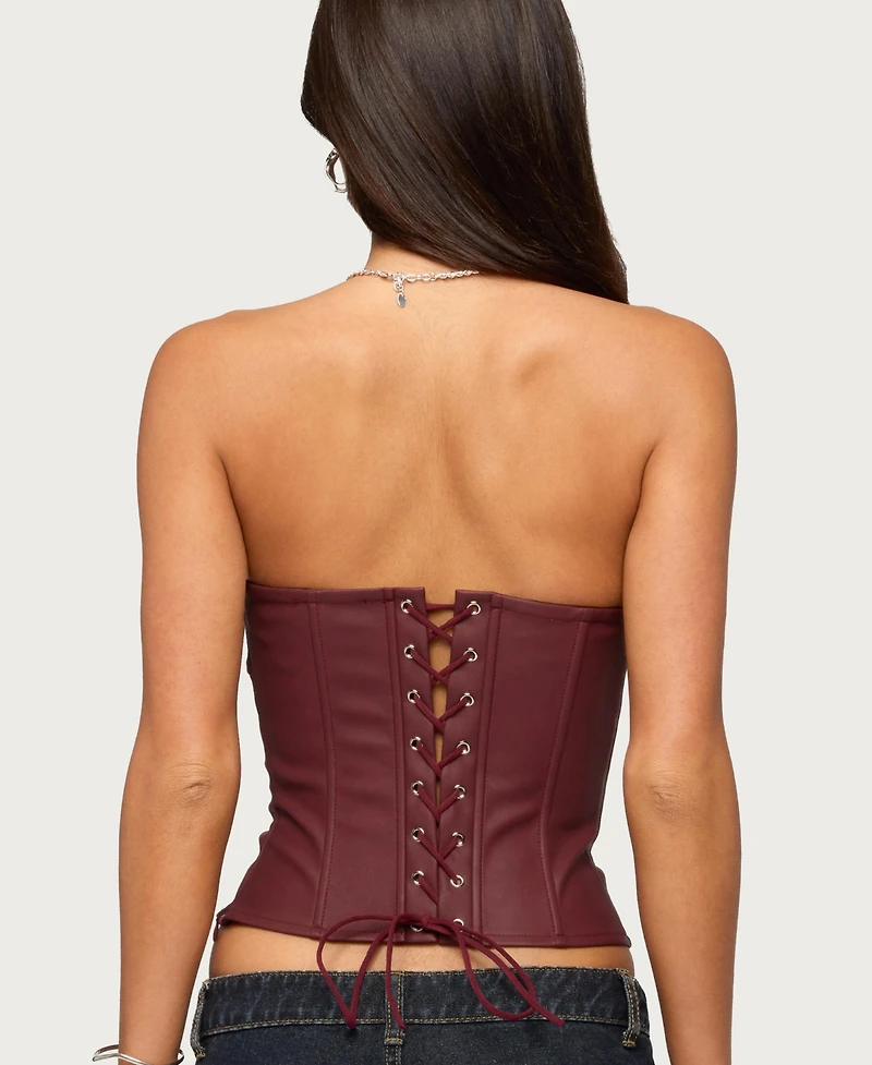 Edikted Women's Izara Studded Faux Leather Corset