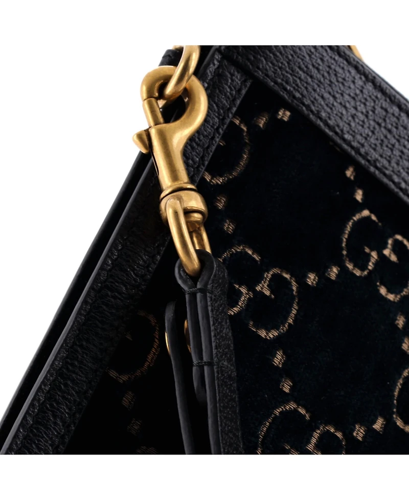 Pre-Owned Gucci Large Ophidia Zip Pouch Gg Velvet