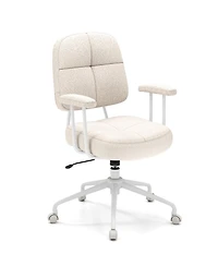 Sugift Leathaire Upholstered Task Home Office Chair with Cushioned Back