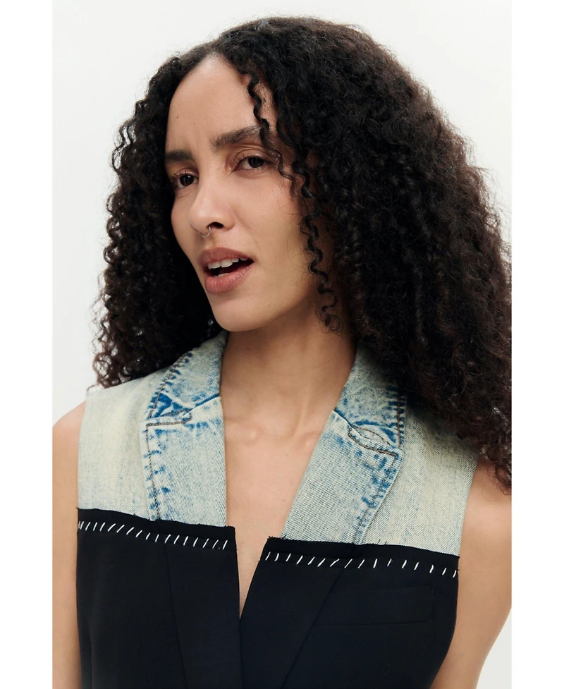 Desigual Women's Crossed bimaterial dress