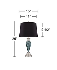 Regency Hill Arden 25" High Twist Modern Coastal Table Lamps Set of 2 Living Room Bedroom Bedside