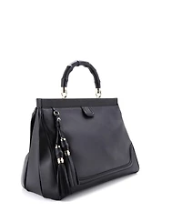 Pre-Owned Gucci Bold Bamboo Top Handle Bag Leather