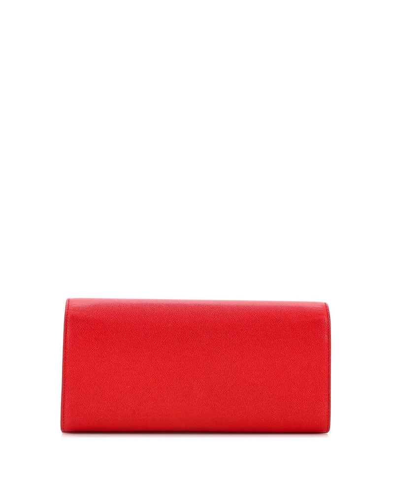 Pre-Owned Saint Laurent Long Classic Monogram Clutch Leather