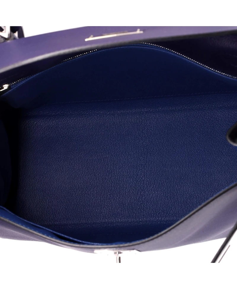 Pre-Owned HERMES Kelly 28 Handbag Verso Evercolor with Palladium Hardware