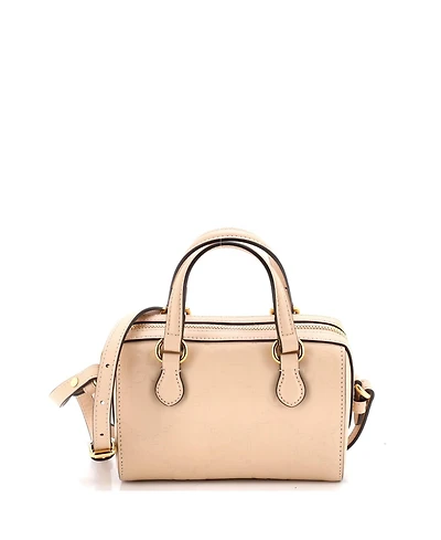 Pre-Owned Gucci Super Mini Convertible Boston Bag Jumbo Gg Embossed Leather