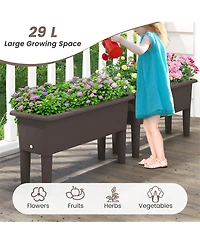Gymax 2 Pcs Raised Garden Beds with Detachable Legs and Drainage Hole for Vegetables