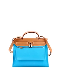 Pre-Owned HERMES 31 Herbag Zip Verso Leather and Toile