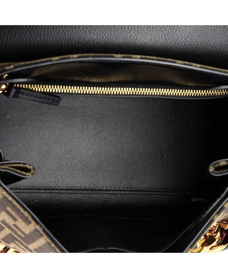 Pre-Owned Versace Medium x Fendi Fendace La Medusa Top Handle Bag Zucca Canvas and Leather