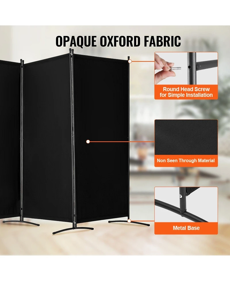 Gouun 3-Panel Freestanding Fabric Folding Privacy Screen