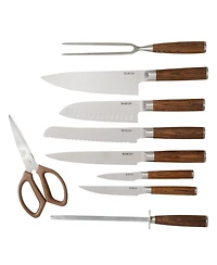 Babish High-Carbon 1.4116 German Steel 15 Piece Full Tang Forged Cutlery Kitchen Knife Block Set