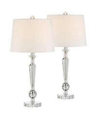 Vienna Full Spectrum Jolie 26" High Traditional Table Lamps Set of 2 WiFi Smart Socket Clear Crystal Living Room