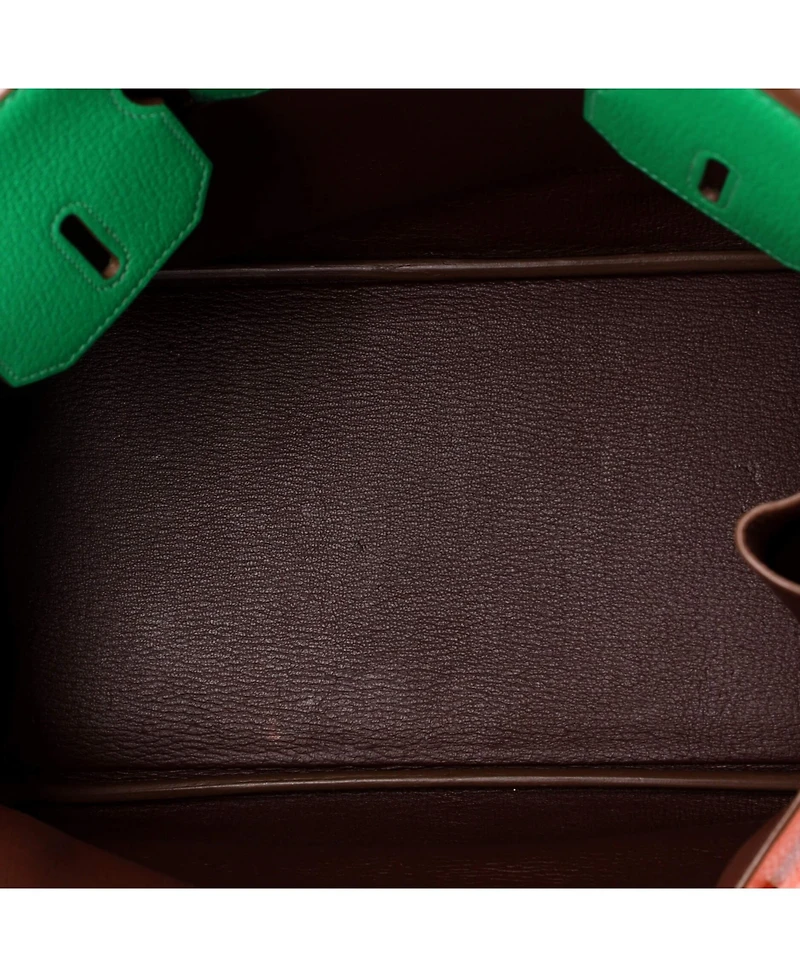 Pre-Owned HERMES Birkin 30 Handbag Tricolor Chevre Mysore with Gold Hardware