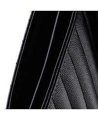 Pre-Owned Saint Laurent Medium Classic Monogram Wallet on Chain Matelasse Chevron Leather