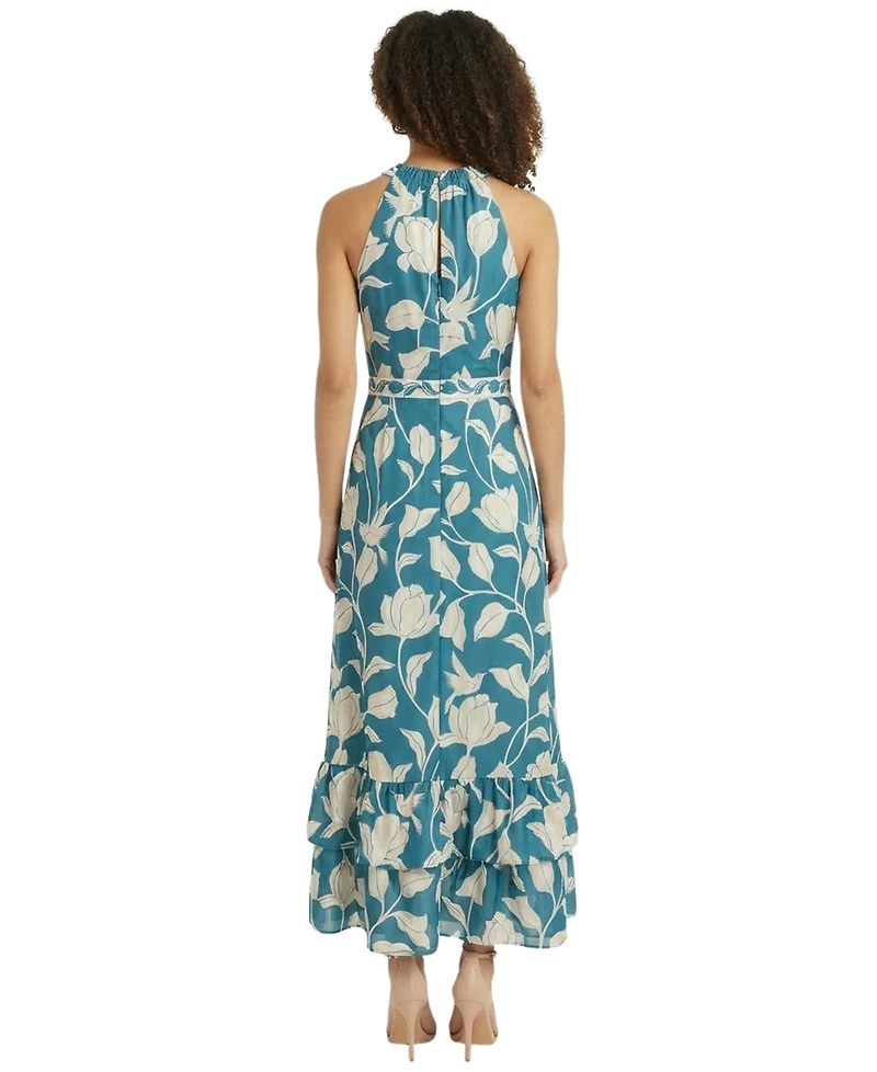 Maggy London Women's Halter Neck Tiered Maxi Dress