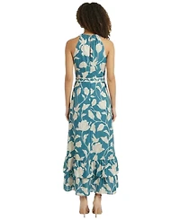Maggy London Women's Halter Neck Tiered Maxi Dress