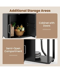 Sugift 56 in Outdoor Grill Table with Sink and Stainless Steel Top