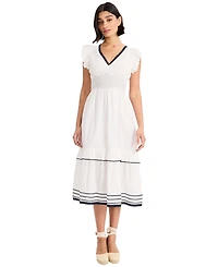 Maggy London Women's Balloon-Sleeve Midi Dress