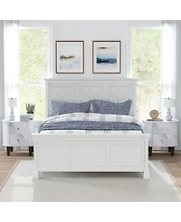 Gouun 2-Drawer Faux Marble Nightstand with Modern Storage Design