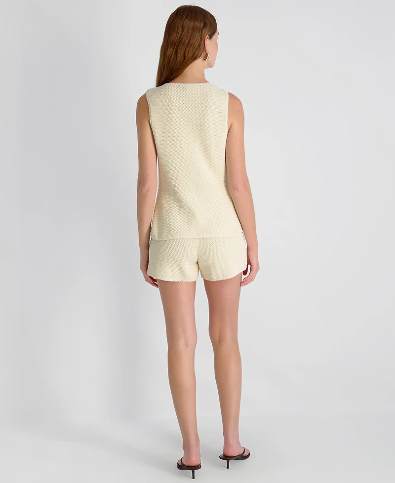 French Connection Women's Mozart Crochet Texture V-Neck Vest