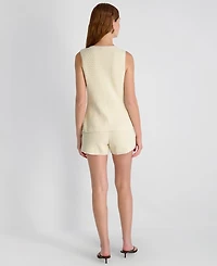 French Connection Women's Mozart Crochet Texture V-Neck Vest