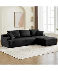 gaomon 106" Modular Sectional Sofa, L-Shaped Corduroy Couch with Chaise, No Assembly