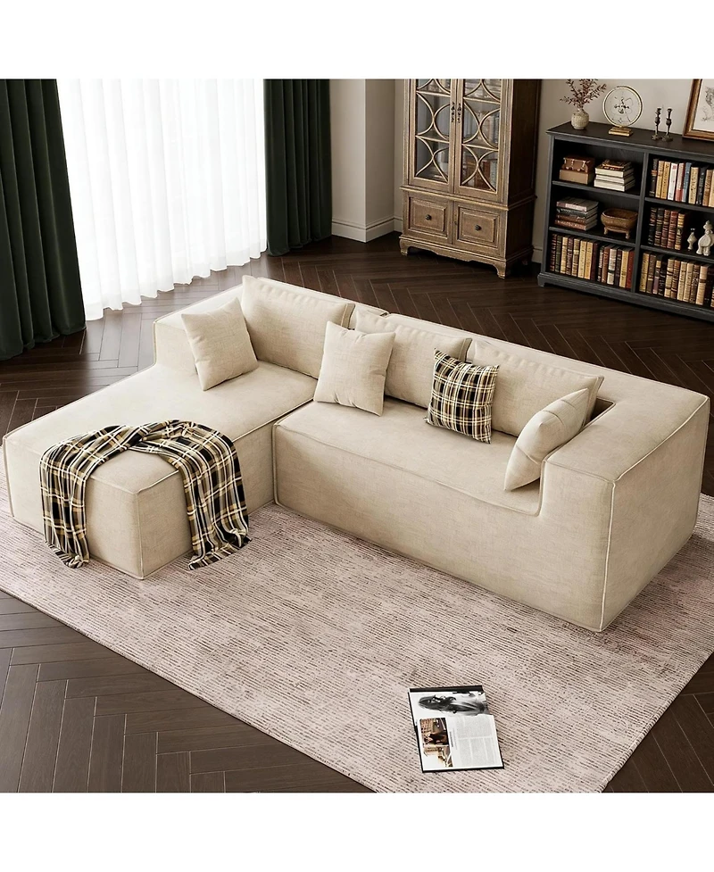 gaomon 106.7" Modular Sectional Sofa, L-Shaped Cloud Couch with Chaise