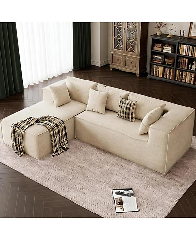gaomon 106.7" Modular Sectional Sofa, L-Shaped Cloud Couch with Chaise