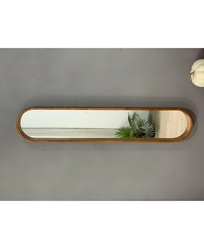 Busdays 9.5x2x47.2" Decorative Rubber Frame Mirror with Elongated Oval Frame