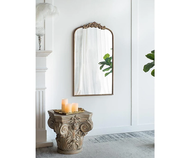 Busdays 24" x 42" Arch Mirror, Baroque Inspired Wall Decor for Bathroom Bedroom Living Room