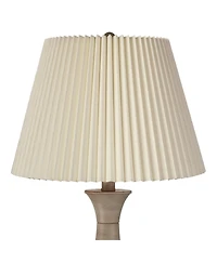 Regency Hill Avery Traditional Table Lamps 25" High Set of 2 Faux Wood with Usb Charging Port Led Touch On Off for Living Room Home Desk