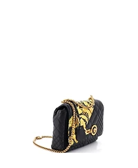 Pre-Owned Versace Medium Medusa Padlock Icon Flap Bag Quilted Leather