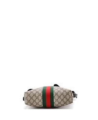 Pre-Owned Gucci Medium Web Messenger Bag Gg Coated Canvas