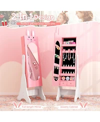 Gouun Princess Vanity Table and Chair Set with Jewelry Armoire and Mirror