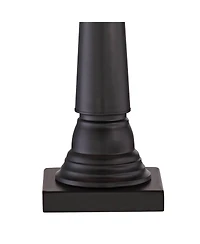 360 Lighting Dolbey 28" Tall Tapered Column Farmhouse Rustic Table Lamps Set of 2 Bronze Finish Metal Shade Bedroom