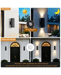 Busdays 2-Pack Dusk to Dawn Outdoor Wall Sconce, Square Sensor Light for Porch Patio Garage